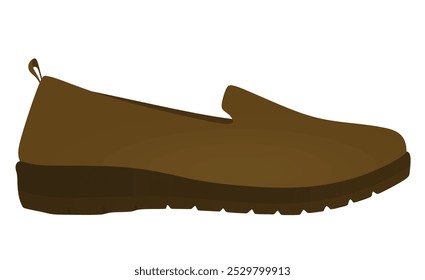 Zapatos mocasín marrones. Ilustración vectorial