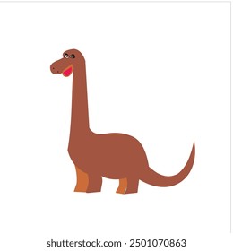 brown long neck dinosaur cartoon illustration