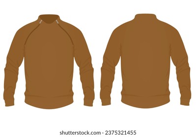 Brown  long sleeve t shirt. vector