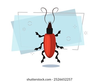 Escaravelho castanho longhorn vetor isolado. Entomologia, besouro da casca, vida selvagem. Conceito de insetos. Vetor pode ser usado para tópicos como natureza, biologia, fauna