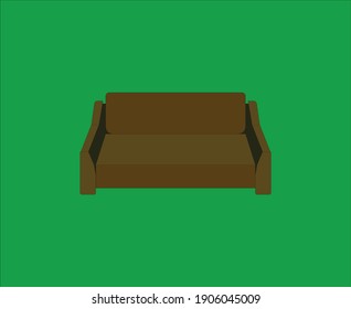 brown lounge sofa vector in flat style