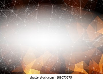 Marrón bajo fondo de poli. Patrón de diseño poligonal. Diseño geométrico moderno en mosaico brillante, Plantillas de diseño creativo. Líneas conectadas con puntos.