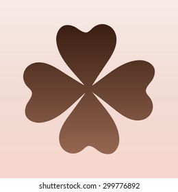 Brown Lucky four leaf clover 