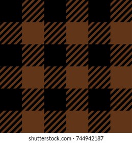 Brown Lumberjack Buffalo Plaid Seamless Pattern