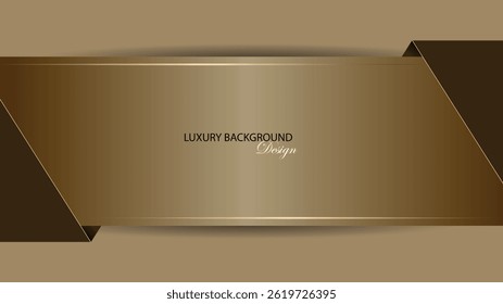 Brown luxury background vector design. Curved sheet folded background. Abstract paper cut. Suit for backdrop, product template, invitation card, banner, brochure, poster, presentation, etc
