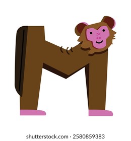 Brown M Animal Alphabet Word