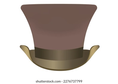 brown mad hatter hat with curved edges