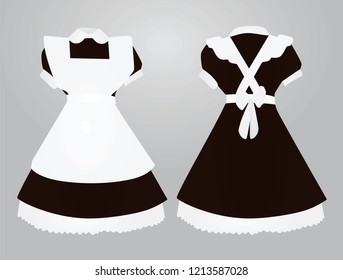 Brown maid  uniform. vector illustration