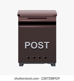 Brown mailbox (Post) icon vector illustration isolated on white background