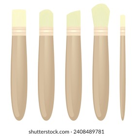 Brown make up brush. vector