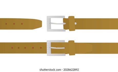 Brown male belt. vector illustration