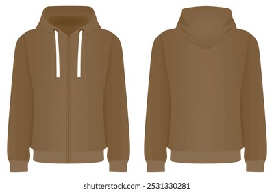 Brown male hoodie. vector illustration