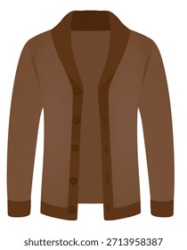 Chaqueta masculina marrón. Ilustración vectorial