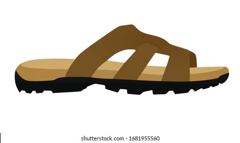 Brown male sandal. vector illustration