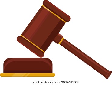 Brown mallet, illustration, vector on white background.