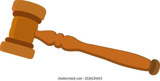 Brown mallet, illustration, vector on a white background.