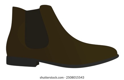 Brown  man ankle shoe. vector illustration