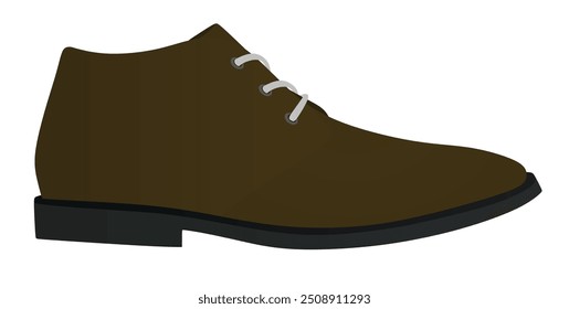 Brown  man ankle shoe. vector illustration