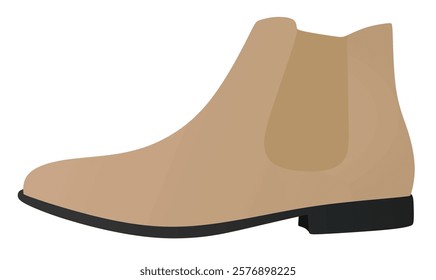 Brown  man ankle shoe. vector illustration