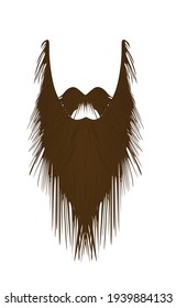 Brown man beard. vector illustration
