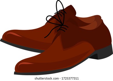 Zapatos para hombres marrones, ilustración, vector sobre fondo blanco