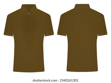 Brown  man zip top t shirt. vector illustration