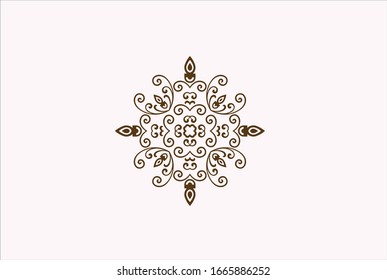 mandala marrón con fondo blanco