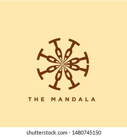 Brown Mandala Illustration Logo Vector
