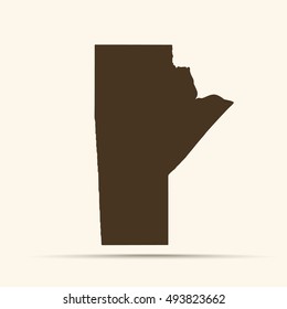 Brown Manitoba Map Illustration