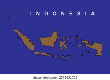 brown map of indonesia vector illustration