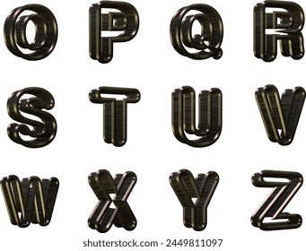 Brown Marble Letters And Smooth Edges-O-Z