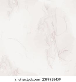 Braunes Marmormuster. Brauner Marmorfarbenmaler. Creme-Marmor-Hintergrund. Leichte Alkoholfarbe Aquarell. Beige Vektorkeramik. Lichtbogenfarbe Wasser. Beige weiche Schiefer. Vektornahtlose Malerei