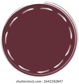 Brown Maroon Doodle Circle Brush Textured Oval Lingkaran Shape Vector for Icon and Element