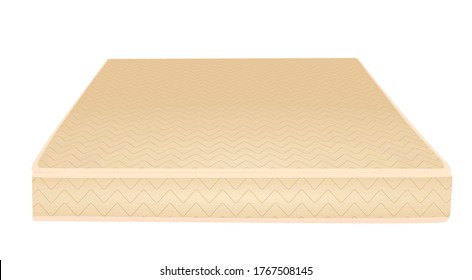 Brown mattress front side. vector