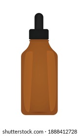 Brown medical bottle. vector illustration
