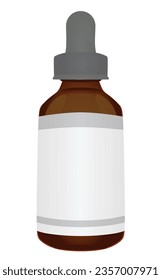 Brown medical bottle. vector illustration