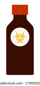 Brown medical bubble labeled biohazard Medicaments Poison vector icon flat