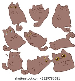 Brown MEME Cat Sticker Set 1