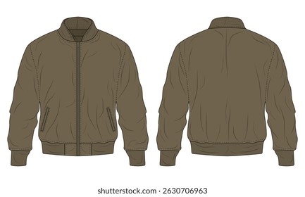 Brown men's bomber jacket mockup