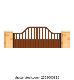 La puerta automática de metal marrón con una parte superior curva se cierra, proporcionando seguridad y privacidad