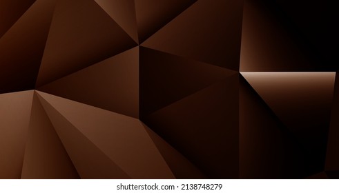 Fondo de metal marrón con triángulo 3d y sombra profunda, papel de pared de metal azul realista 