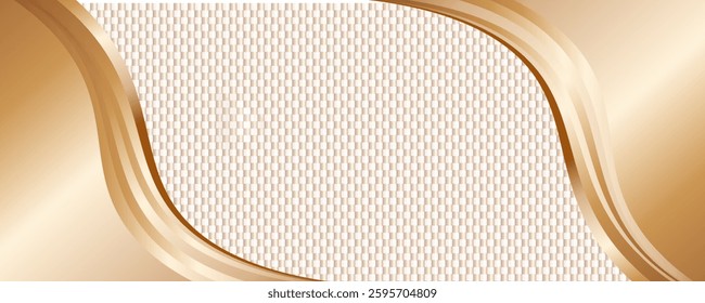 brown metal business wave banner on white background for page list, book, card, banner, sheet, album, art design template. Vector illustration for business.