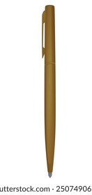 Brown metal pen. vector illustration