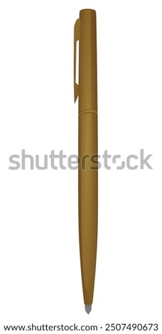 Brown metal pen. vector illustration
