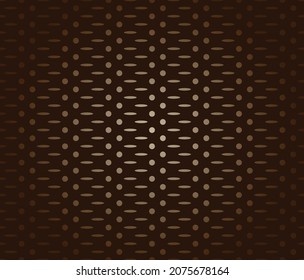 Brown Metal Texture, Steel Background. Oval Glossy Perforated Sheet Texture. Seamless Pattern Design.