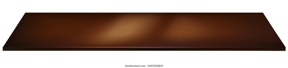 Brown Metallic Stainless Steel CounterTop,3d Metal shelf texture with light reflect,Vector Dark Chocolate Display mockup of table top,Kitchen aluminium counter grey desk surface	