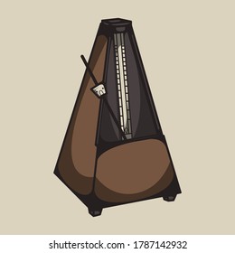 Brown Metronome Vector On Light Brown Background