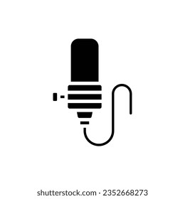 Brown Microphone Filled Icon Vector Illustration