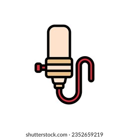Brown Microphone Icon Vector Illustration