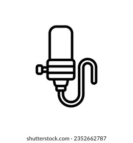 Ilustración del vector de contorno de micrófono marrón